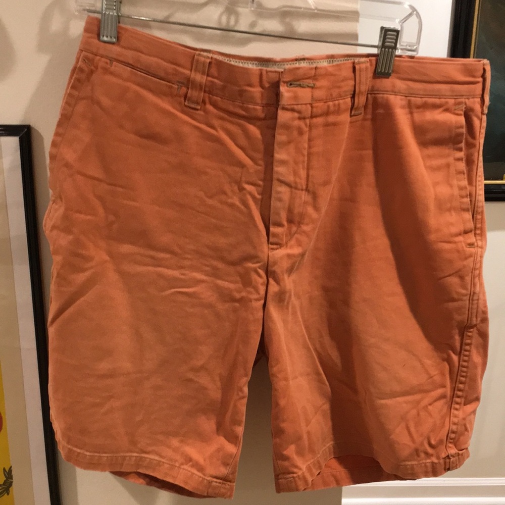 Mens 33 Waist Orange Polo Ralph Lauren Shorts 100% Cotton Great Comdition
